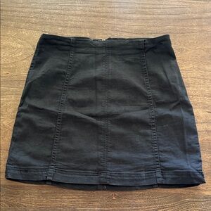 Free People Black Panel-Stitched Mini Skirt